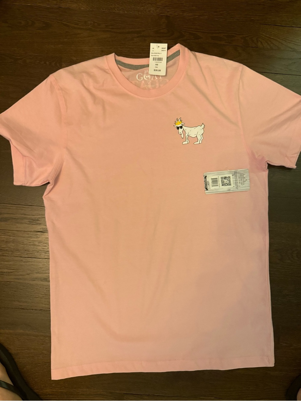 Pink Graphic T-Shirt with Crowned Goat